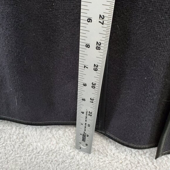 Chicos Longline Cardigan Size 1 Small Pockets Open Front Black Sleeveless - Picture 4 of 11